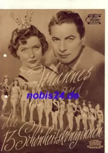 Johannes und die 13 Schönheitsköniginnen mit Sonja Ziemann Rudolf Prack Grethe Weiser Das Neue Filmprogramm