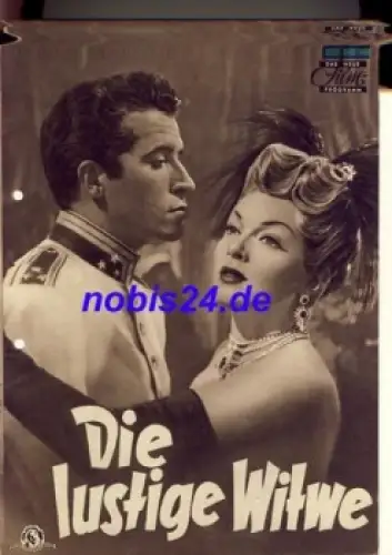 Die lustige Witwe US-amerikanischer Operettenfilm 1952 mit Lana Turner Fernando Lamas Una Merkel Das Neue Filmprogramm