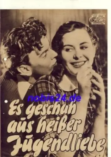 Es geschah aus heißer Jugendliebe - Schwedischer Film 1952 mit May-Britt Nilsson Folke Sundquist Das Neue Filmprogramm