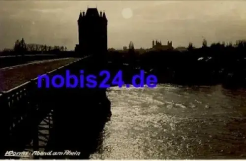 Worms Abend am Rhein *ca.1929