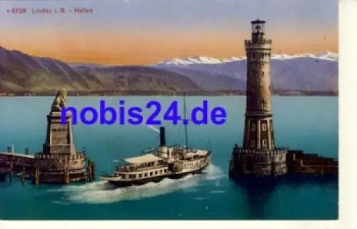 88131 Lindau Bodensee Hafen Schiff *ca.1920