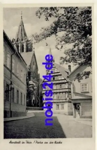 99310 Arnstadt Partie an der Kirche *ca.1955
