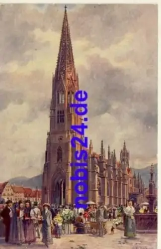 Freiburg Breisgau Münster Künstlerkarte *ca.1920