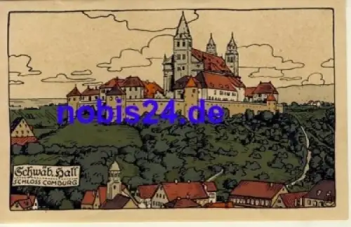 74523 Schwäbisch Hall Schloss Künstlersteindruck *ca.1930