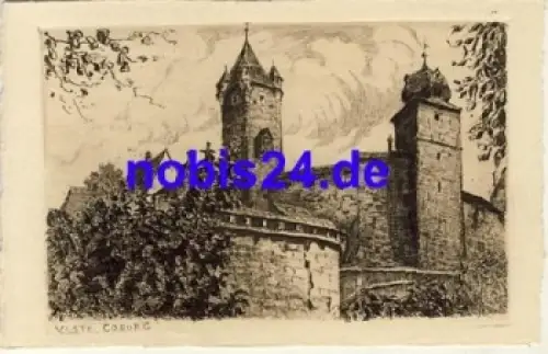 Coburg Schloss Künstlerkarte *ca.1920