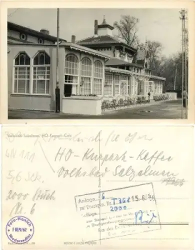 39218 Bad Salzelmen HO Kurpark Kaffee Druckvorlage 1956 Hanich oN