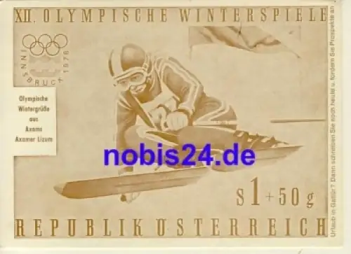 Olympische Winterspiel 1976 Innsbruck Klappkarte