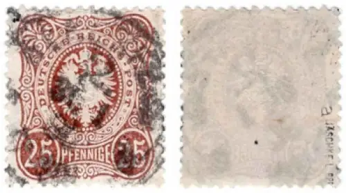 Michel 35a o Freimarke Reichsadler im Oval 25 Pfennige ​geprüft Jäschke BPP