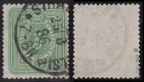 Michel 39a Freimarke Reichsadler im Oval 3 Pfennig ​geprüft Zenker