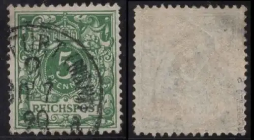 Michel 46a Freimarke Krone und Wertziffer im Perlenoval 5 Pfennig geprüft Zenker BPP