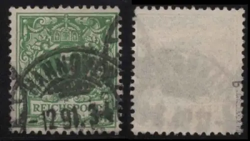 Michel 46b Freimarke Krone und Wertziffer im Perlenoval 5 Pfennig geprüft Zenker BPP