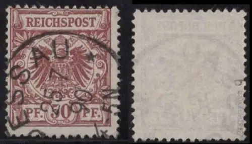 Michel 50b Freimarke Krone und Wertziffer im Perlenoval 50 Pfennig geprüft Zenker BPP