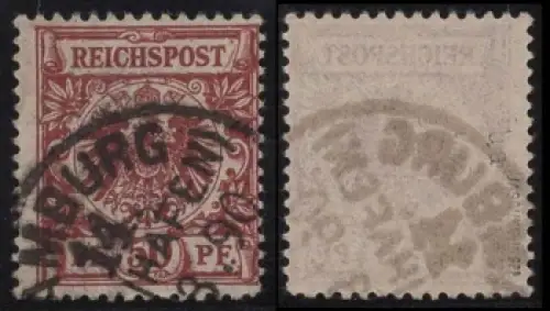 Michel 50ba Freimarke Krone und Wertziffer im Perlenoval 50 Pfennig geprüft Jäschke BPP