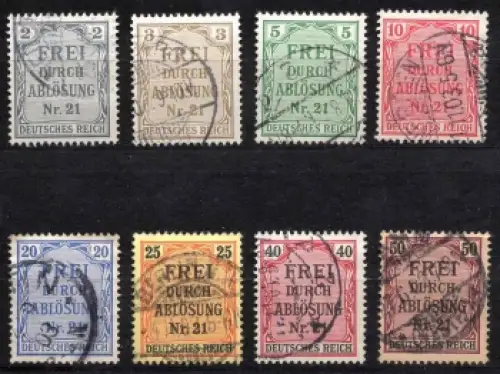 Michel Dienstmarken 1-8 Zähldienstmarken für Preussen