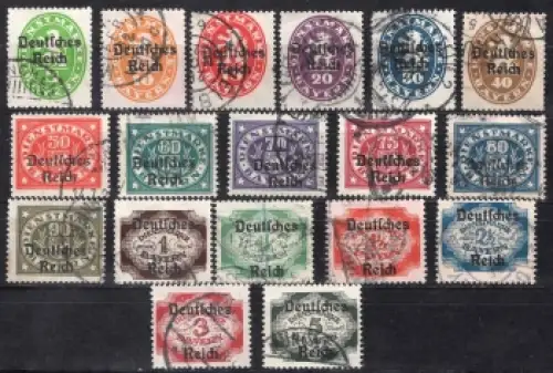 Michel Dienstmarken 34-51 Bayern Abschiedsausgabe gestempelt