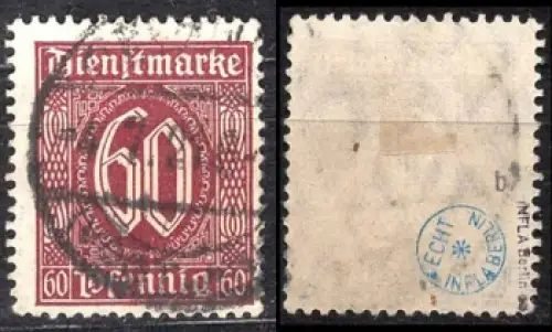 Michel Dienstmarken 66b Wertziffern Wasserzeichen 1 gestempelt geprüft
