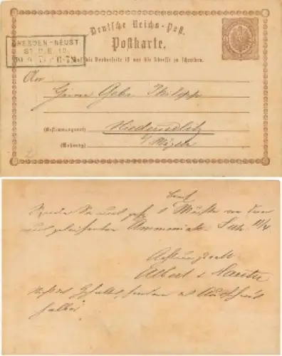 Deutsches Reich Ganzsache halber Groschen o 30.9.1874