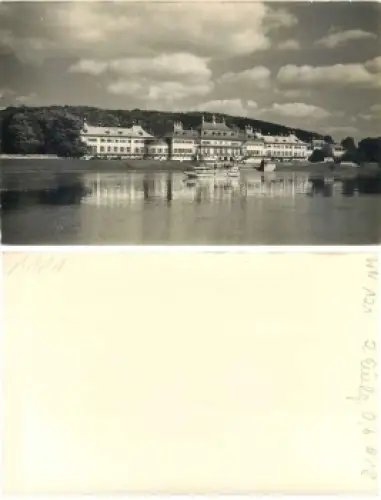 Pillnitz Dresden Elbfähre vor dem Schloss Druckvorlage *1957 Hanich