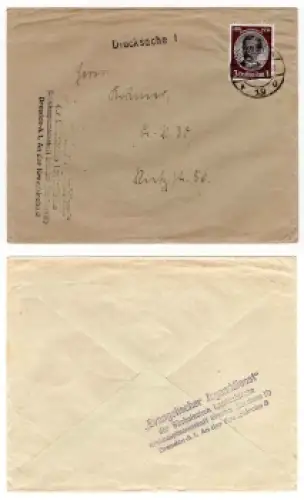 Deutsches Reich Michel 540y als Einzelfrankatur auf Drucksache o Dresden-A19 15.8.1934