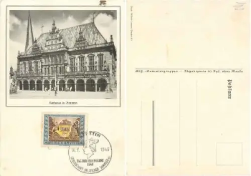 Deutsches Reich Michel 828 Sonderstempel "Tage der Briefmarke" Stettin 10.1.1943 FDC