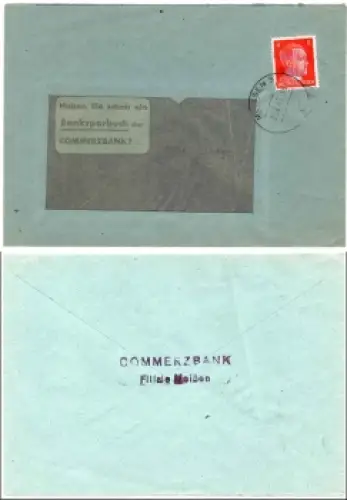 Meißen Lokalausgabe 8 Pfennig Hitler mit violettem Aufdruck Deutschlands Verderber o Meissen3 26.6.1945