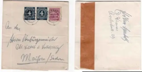 SBZ Mecklenburg Vorpommern Michel 40y auf Brief Wismar 3.3.1946 nach Meissen