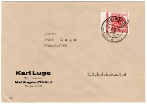 SBZ Michel 176 Bezirkshandstempel 16 Weimar auf 30 Pfennig Brief o Weimar 28.5.1948