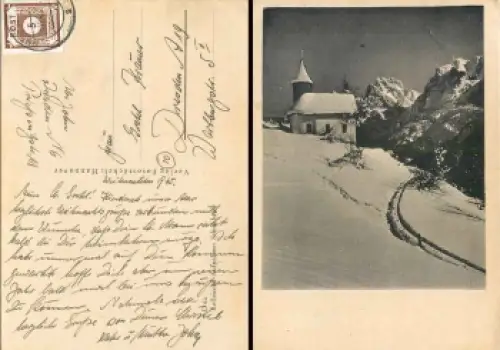 SBZ Ost-Sachsen Michel 42A Einzelfrankatur auf Postkarte o Dresden 24.12.1945