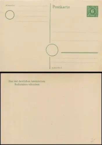 SBZ Mecklenburg Vorpommern Ganzsache 6 Pfennig auf gelblichem Papier * 1945