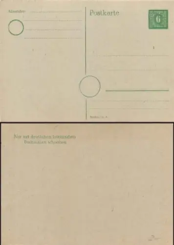SBZ Mecklenburg Vorpommern Ganzsache 6 Pfennig auf grauem Papier * 1945
