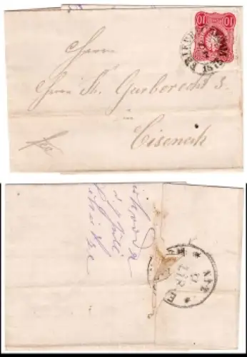 Deutsches Reich Michel 33 10 Pfennige auf Brief von Friedrichroda 8.7.1875 nach Eisenach