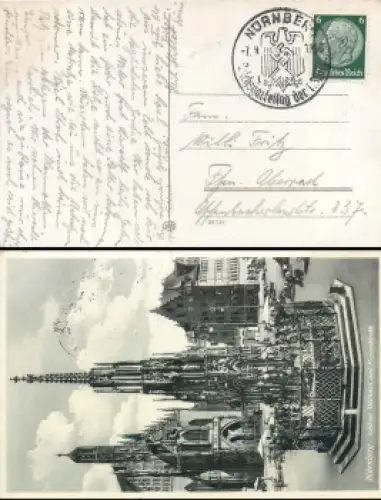 Nürnberg Reichsparteitag der NSDAP 7.9.1936 Sonderstempel auf AK