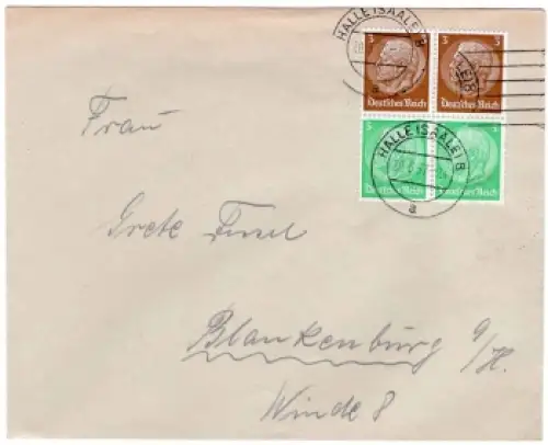 Deutsches Reich Michel S127  Zusammendruck o Halle (Saale) 20.3.1937