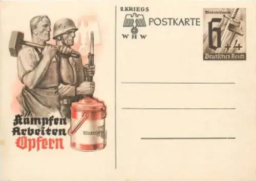 WHW Ganzsache "Kämpfen Arbeiten Opfern" *1941