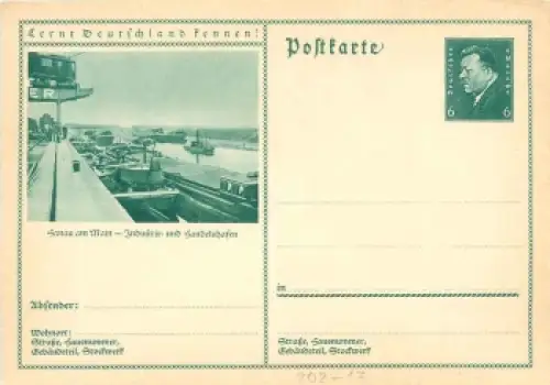 Lernt Deutschland kennen! Hanau am Main Ganzsache 6 Pfennig Ebert *um 1930
