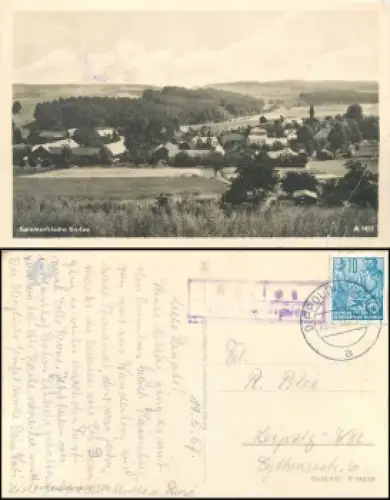 01774 Borlas Landpoststempel auf AK o Dippoldiswalde 20.5.1957