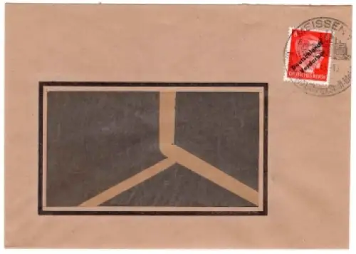 Lokalausgabe Meißen Michel 33 8 Pf Hitler Aufdruck "Deutschlands Verderber" auf Brief o 26.7.1945