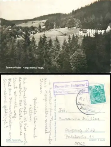 08262 Morgenröthe Rautenkranz Kreis Klingenthal (Sachs) Landpoststempel auf AK o 2.3.1960