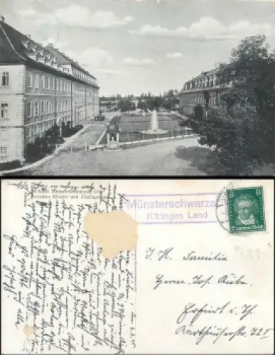 97359 Münsterschwarzach Kitzingen Land Landpoststempel auf AK o 6.6.1928