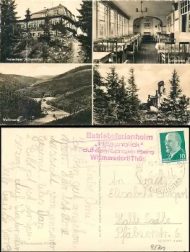 98701 Herschdorf (Kr Ilmenau) Landpoststempel auf AK Ferienheim "Höhenblick" o 16.8.1962