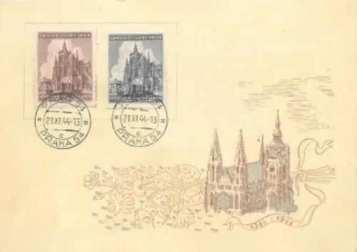 Böhmen und Mähren Michel 140 - 141 FDC Prag 54 21.11.1944