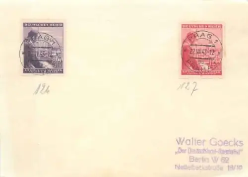 Böhmen und Mähren Michel 126 - 127  o Prag 1 22.7.1943