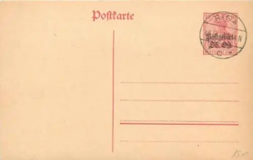 Postgebiet Ob. Ost Ganzsache 10 Pfennig Germania o Riga 24.12.1918