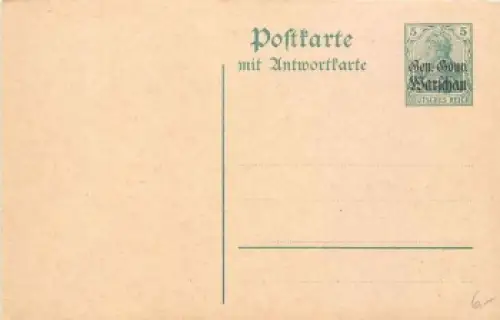 Gen.-Gouv. Warschau Ganzsache 5 Pfennig Germania