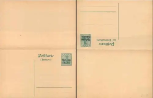 Belgien 5 Centimes Ganzsache mit Antwortkarte 5 Pfennig Germania