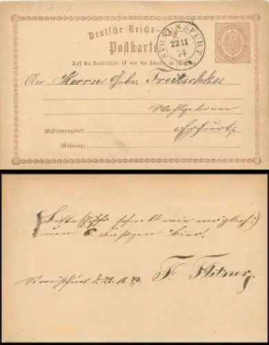 Straussfurt 2 Kreisstempel auf Ganzsache P1 ein halbe Groschen o 22.11.1974