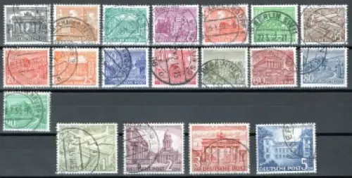 Westberlin Michel 42-60 o Freimarken Berliner Bauten gestempelt