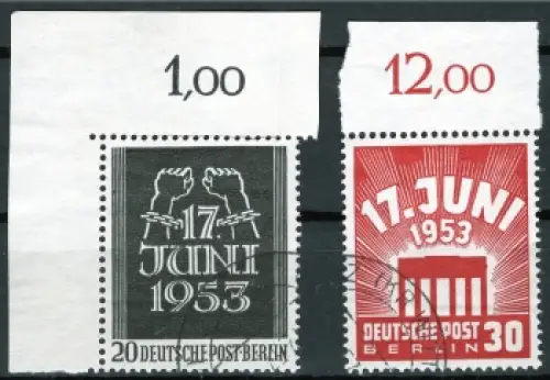 Westberlin Michel 110-111 o Volksaufstand gestempelt