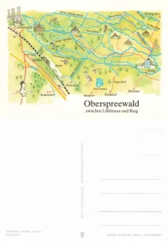 Oberspreewald zwischen Lübbenau und Burg Künstlerkarte Graichen * 1986