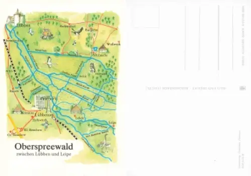 Oberspreewald zwischen Lübben und Leipe Künstlerkarte Graichen * 1886